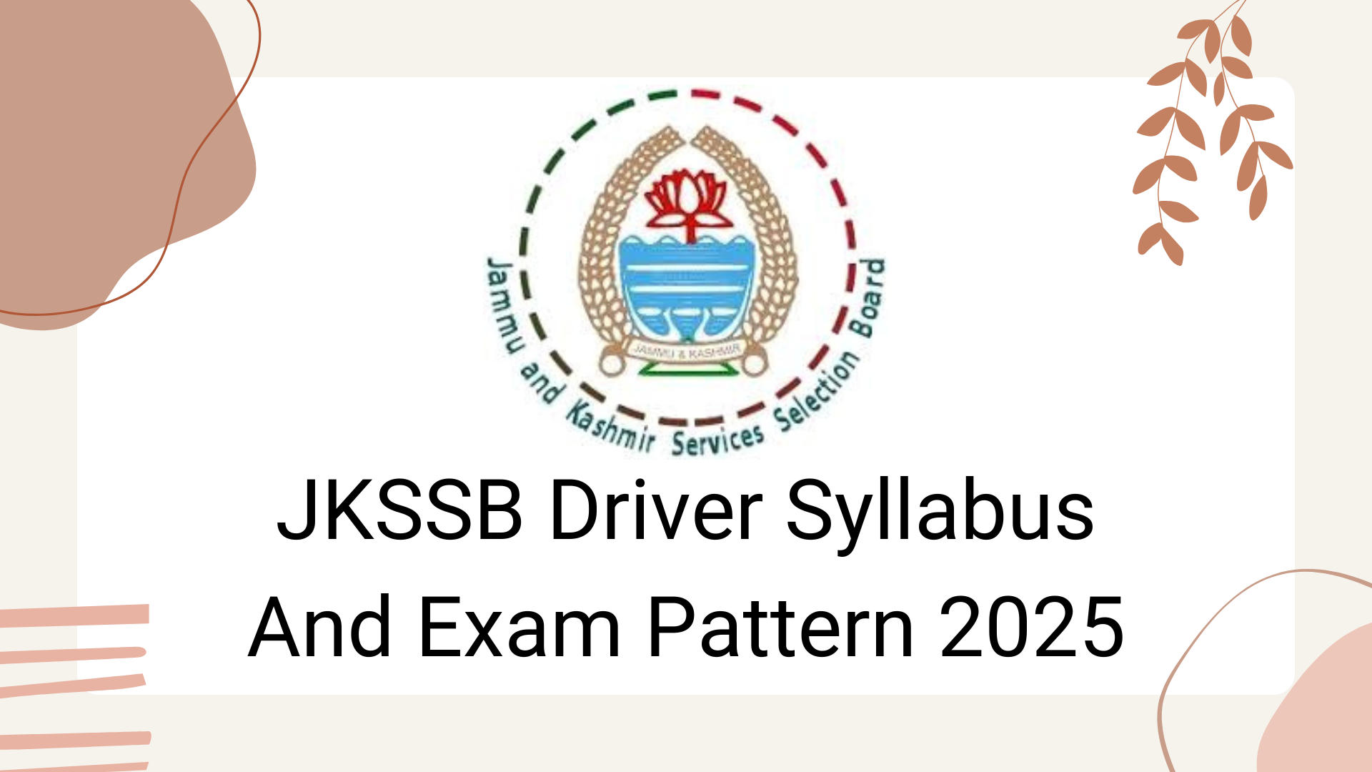 JKSSB Driver Syllabus