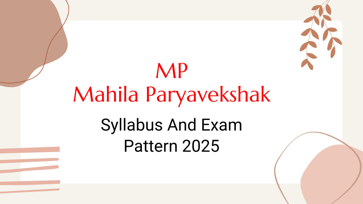 MP Mahila Paryavekshak Syllabus