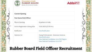 Rubber Board Recruitment 2025