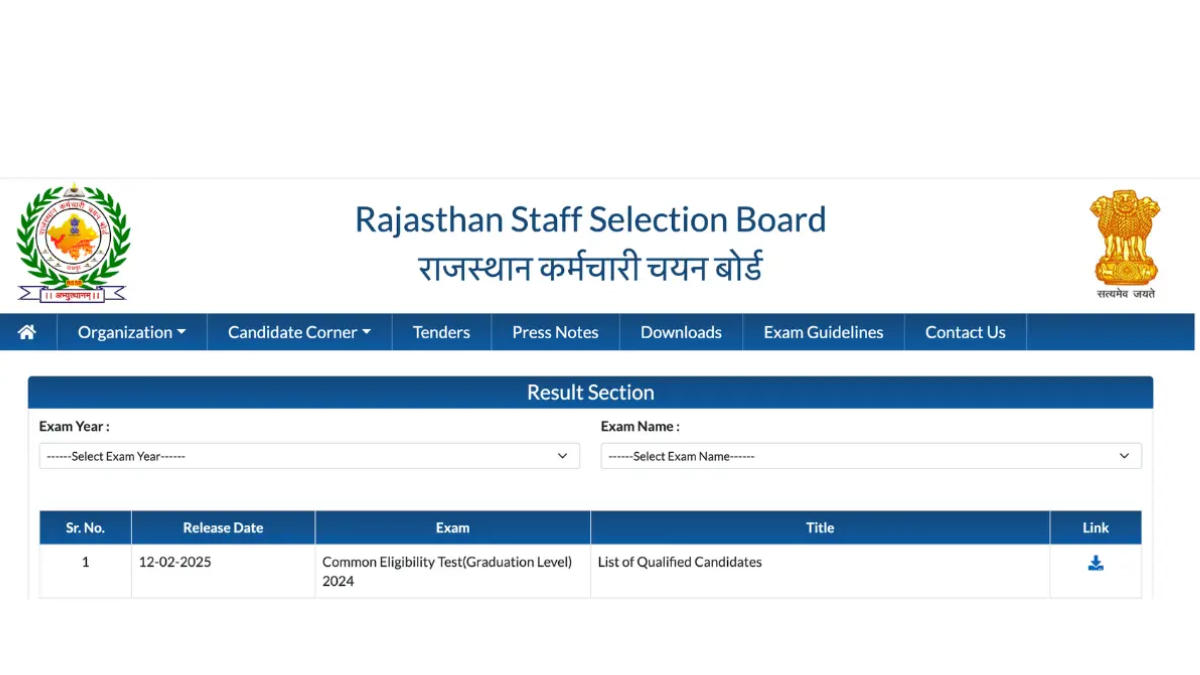 RSMSSB CET Scorecard 2025