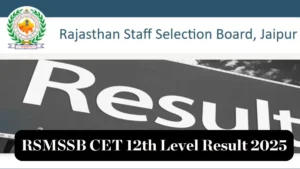 RSMSSB CET 12th Level Result