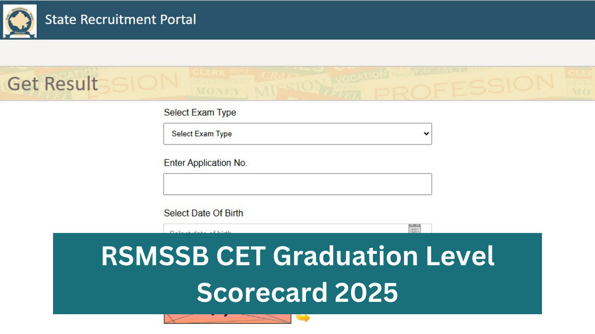 RSMSSB CET Graduation Level Scorecard 2025