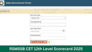 RSMSSB CET 12th Level Scorecard 2025