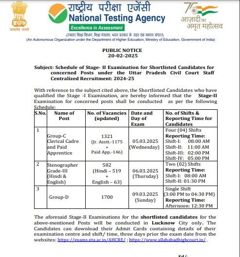 Allahabad High Court Exam Date 2025