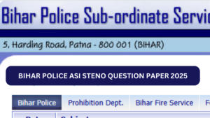 Bihar Police ASI Steno Question Paper 2025