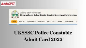uksssc police constable admit card 2025