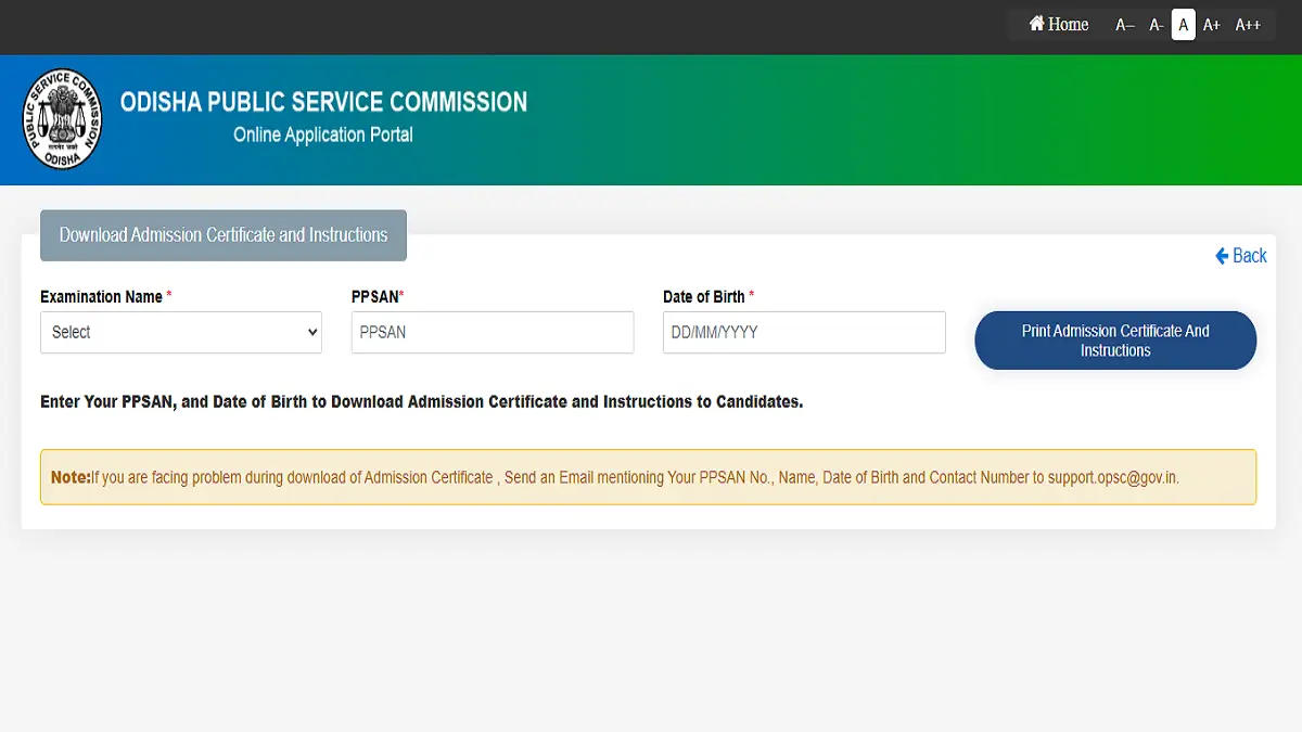 OPSC AAO Admit Card 2025