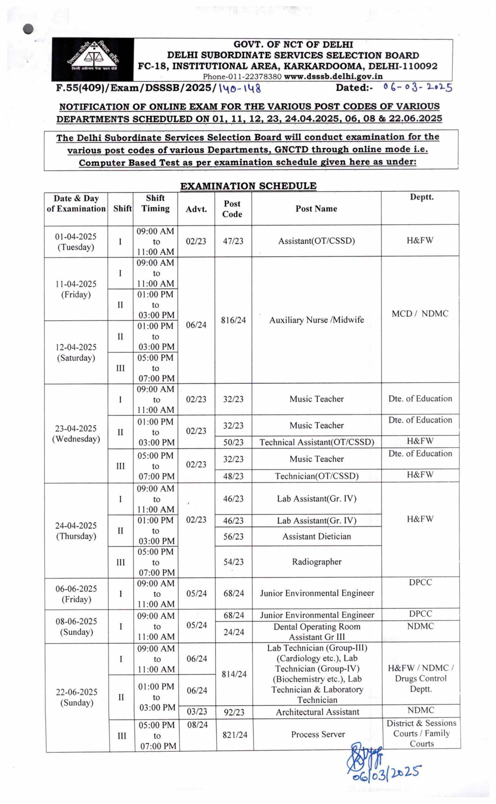 DSSSB Exam Date 2025 Out, Download Delhi SSSB Exam Schedule PDF_3.1