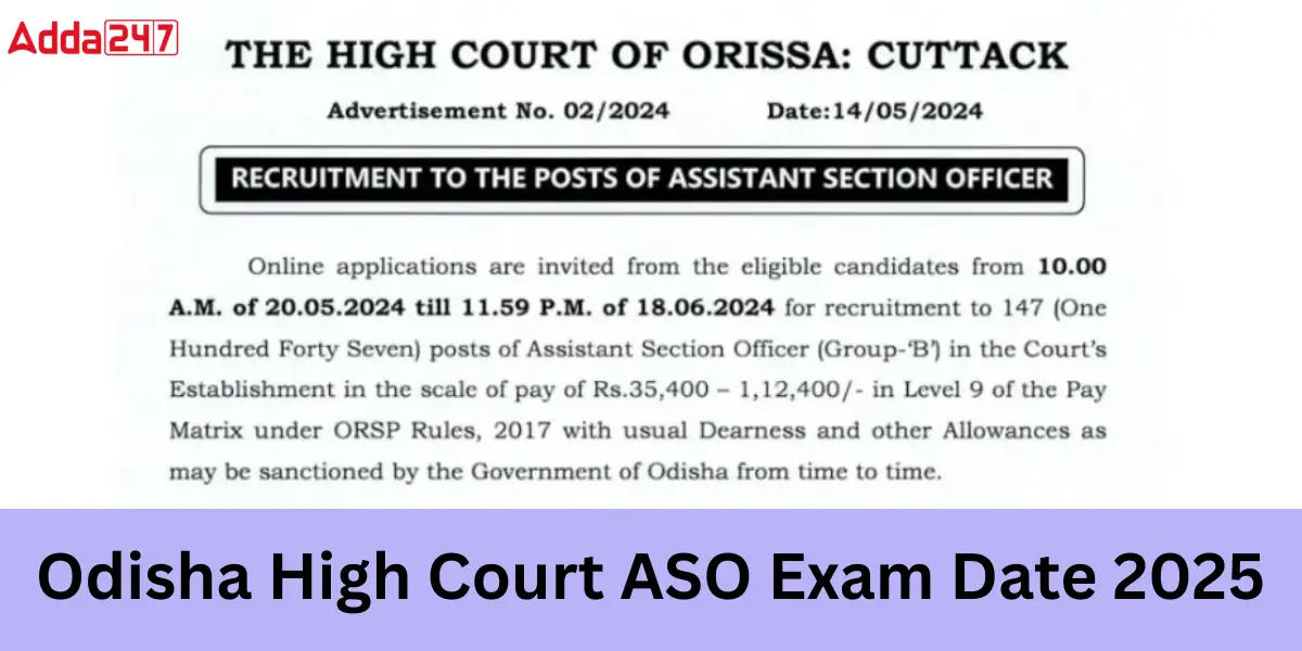 Odisha High Court ASO Exam Date 2025