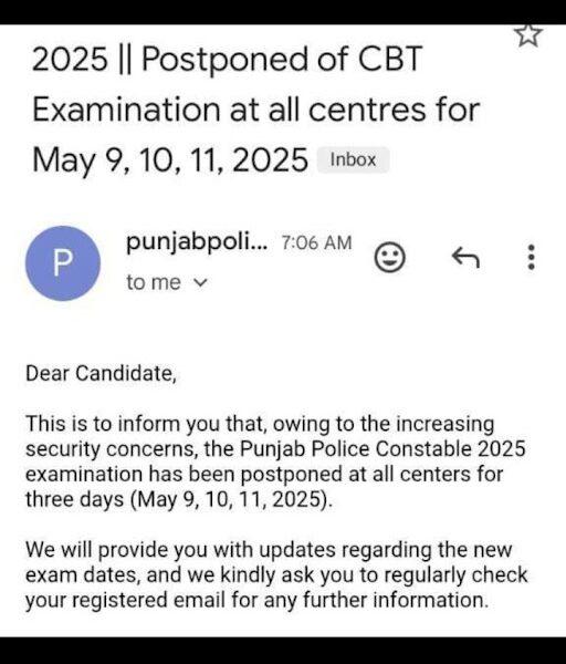 Punjab Police Constable Exam Postponed On 09,10,11 May 2025_3.1