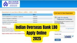 Indian Overseas Bank LBO Apply Online 2025