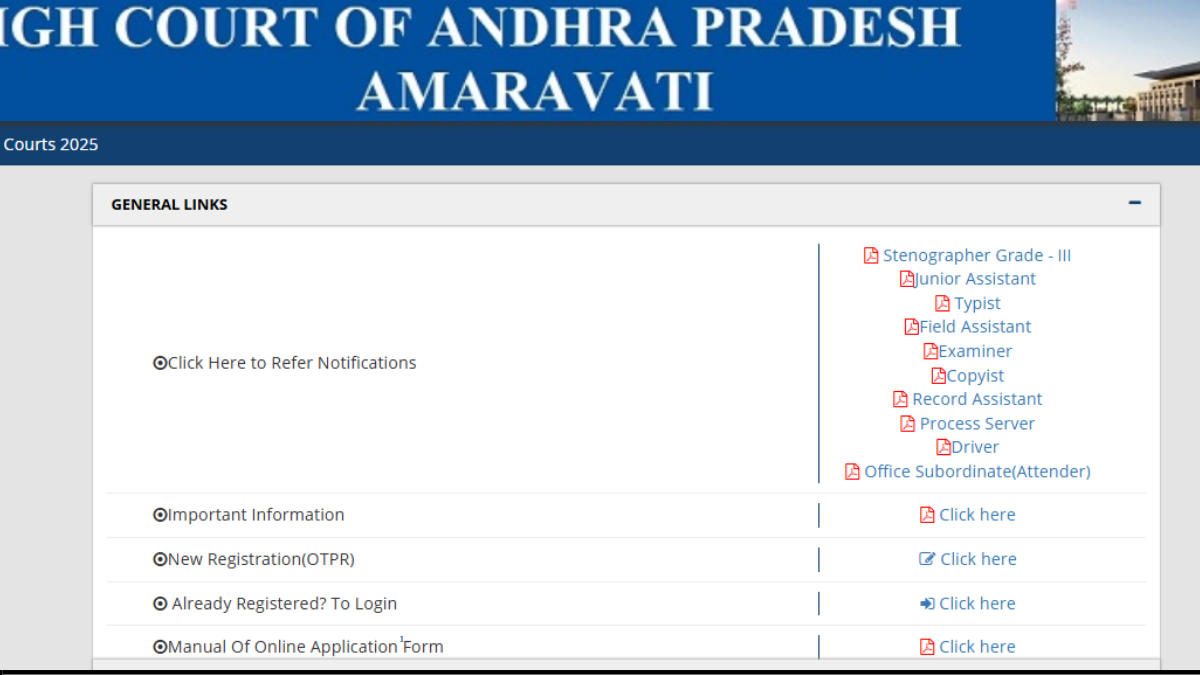 AP High Court Notification 2025