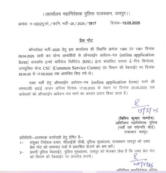 Rajasthan Police Constable Vacancy 2025