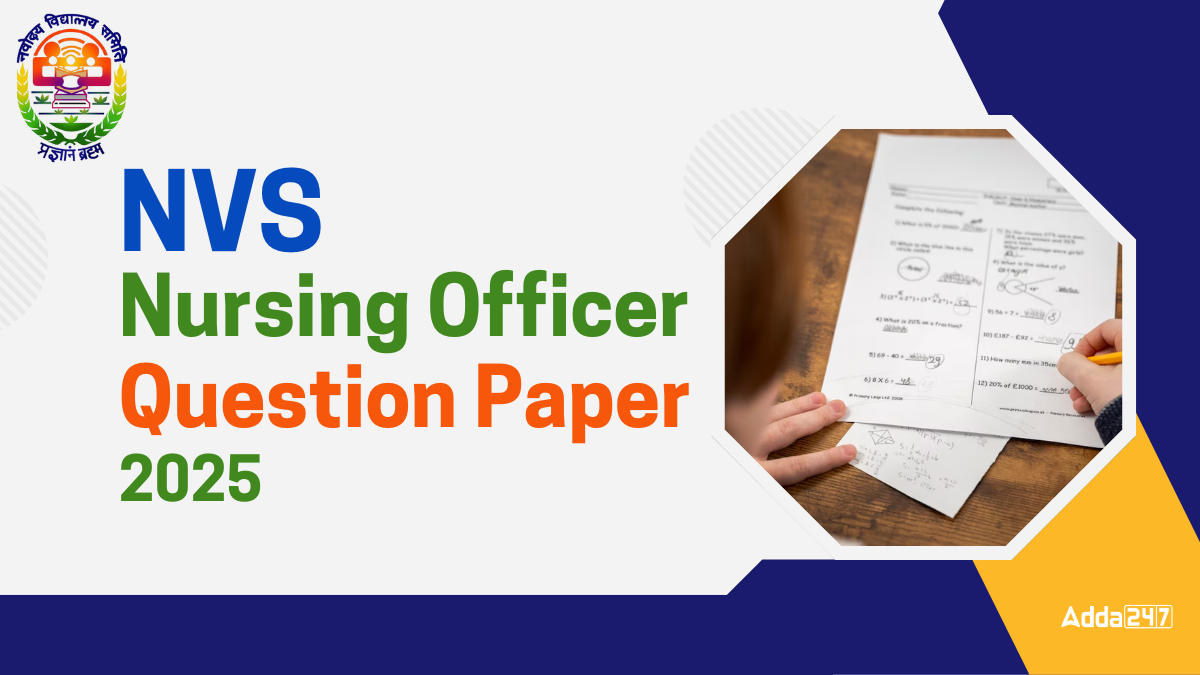 NVS Nursing Officer Question Paper
