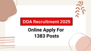 DDA Recruitment 2025