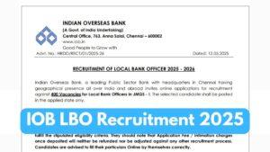 IOB LBO Recruitment 2025