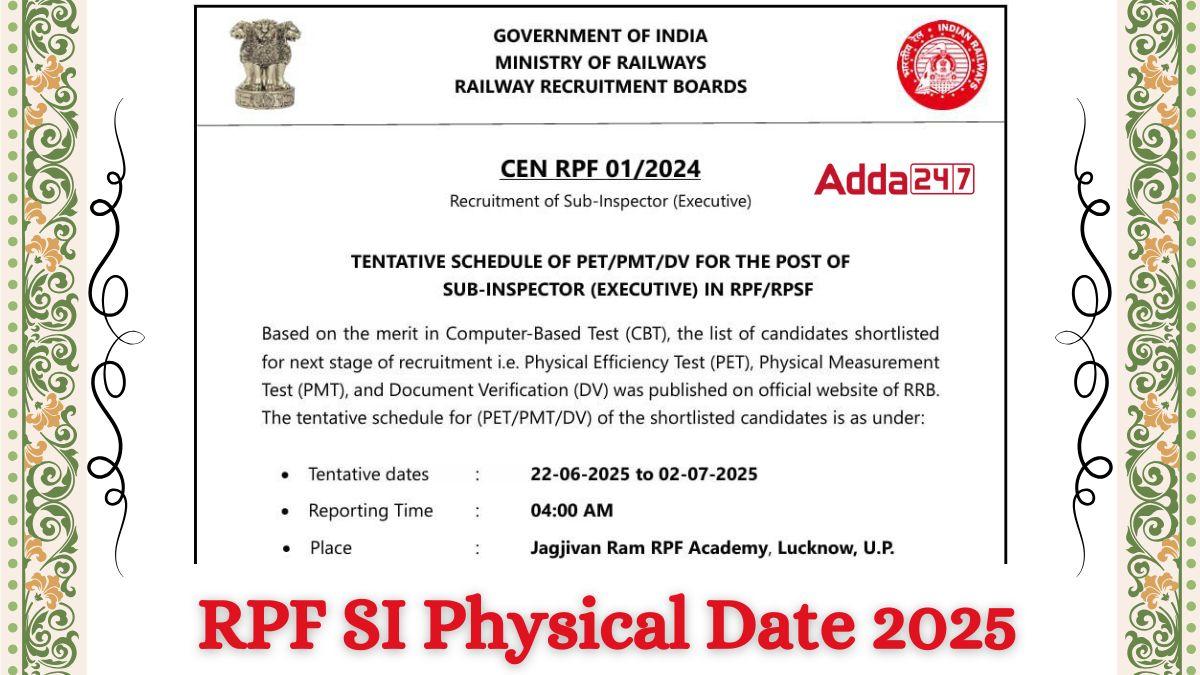 RPF SI Physical Date 2025