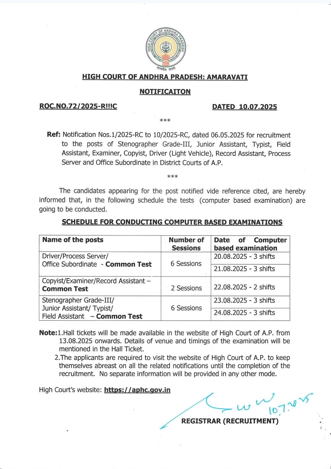 ap hc exam date