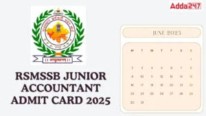 RSMSSB Junior Accountant Admit Card 2025