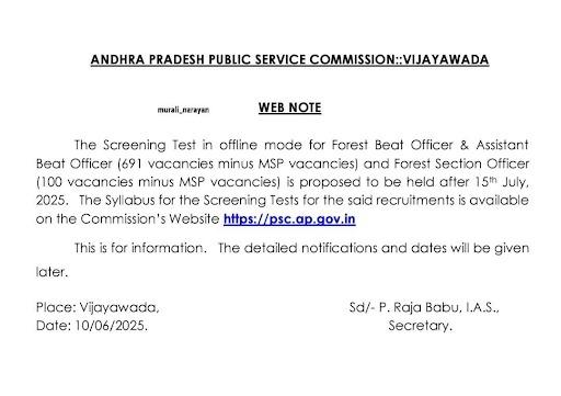 APPSC Forest Beat Officer Exam Date 2025 Out, 791 Vacancies Announced_5.1