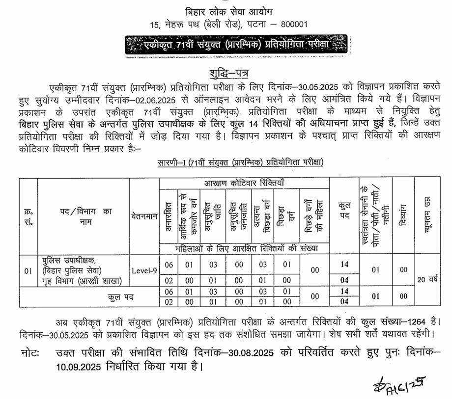 BPSC 71st Notification 2025 Out, Check Revised Vacancies and Exam Date_4.1