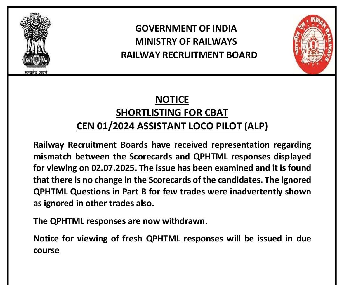 RRB ALP CBAT Shortlisting 2025: Important Notice Released_4.1