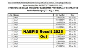 NABFID Result 2025 Out