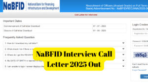 NaBFID Interview Call Letter 2025 Out