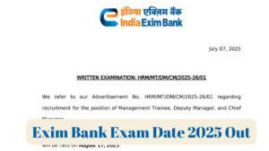 Exim Bank Exam Date 2025