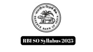 RBI SO Syllabus