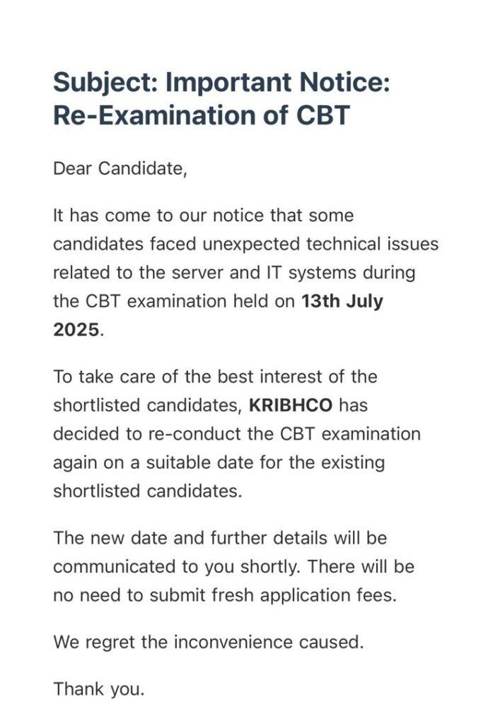 KRIBHCO Field Representative Trainee Exam Date 2025, Check Latest Notice_4.1