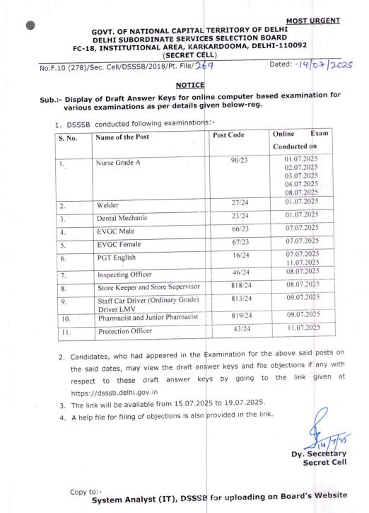 DSSSB Answer Key 2025 Out for June, Download Answer Key PDF_4.1
