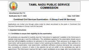 TNPSC Group 2 Notification 2025