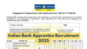 Indian Bank Apprentice Recruitment 2025