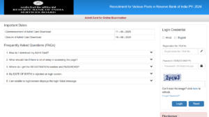 RBI Grade A and B Admit Card 2025