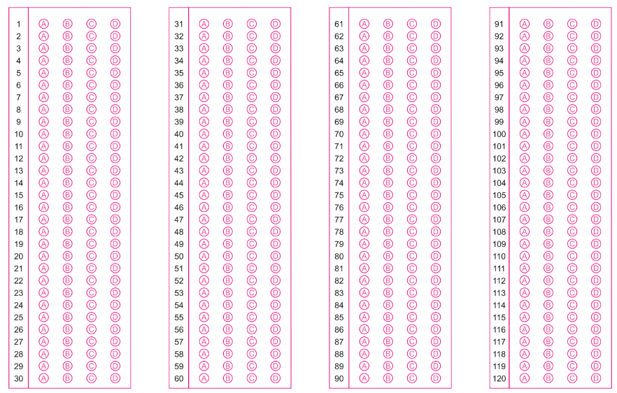 WBPSC Miscellaneous Prelims Exam OMR Sheet