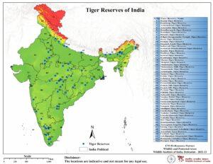 Tiger Reserves in India Map