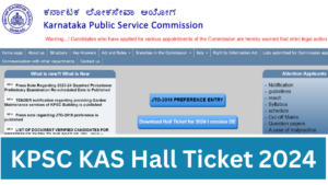 KPSC KAS Hall Ticket