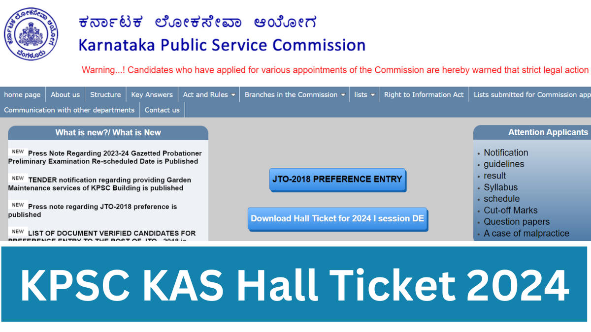 KPSC KAS Hall Ticket