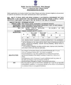 WBPSC Veterinary Officer Recruitment 2022-2023 Notification