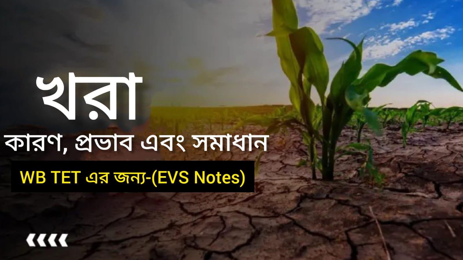 খরা, কারণ, প্রভাব এবং সমাধান, WB TET এর জন্য-(EVS Notes)