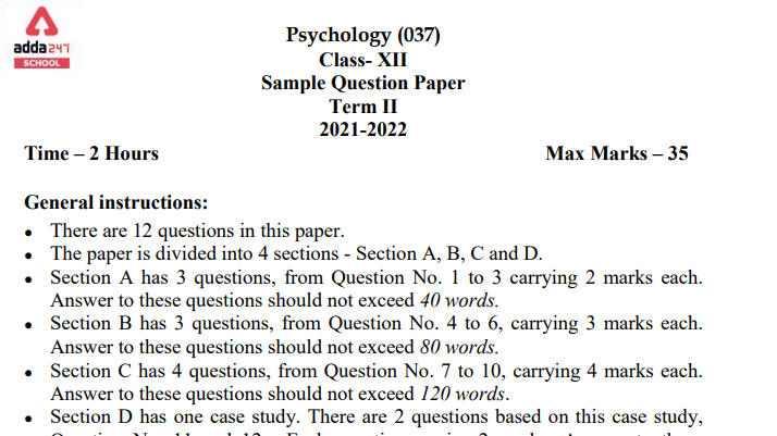 CBSE Class 12 Psychology Term 2 Sample Paper & Solutions_30.1