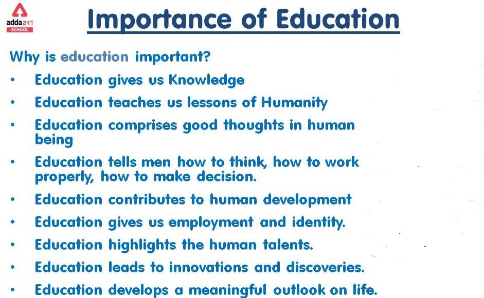 observation conclusion about importance of education