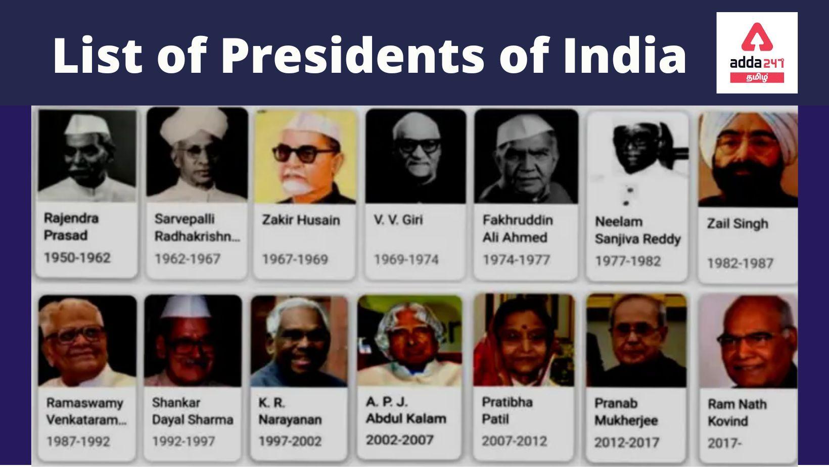 List of Presidents of India