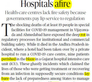 The Hindu Editorial Vocabulary- Hospitals Afire 12th August, 2020 | Latest Hindi Banking jobs_2.1