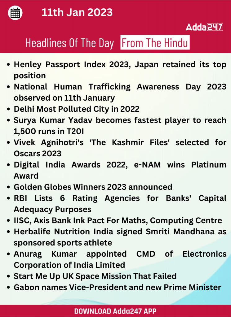 Daily Current Affairs 11th January 2023_25.1