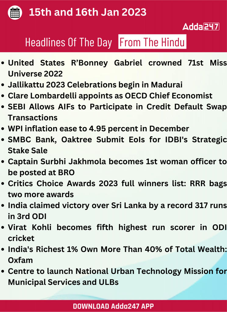 Daily Current Affairs 15th and 16th January 2023_20.1