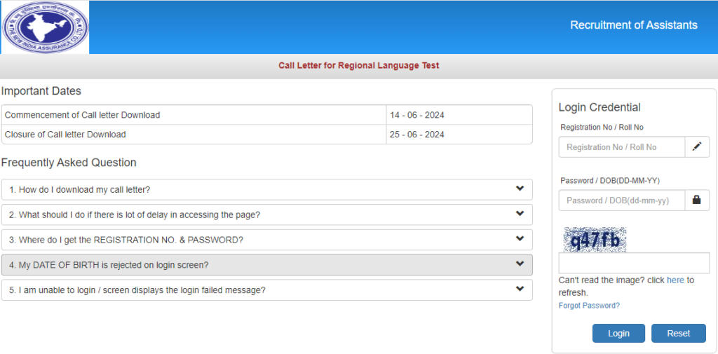 Niacl Assistant Lpt Admit Card 2024 Out Download Language Proficiency