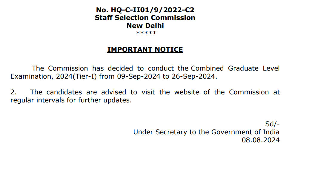 SSC CGL Exam Date 2024 Released, Exam Starting From 9 September_3.1