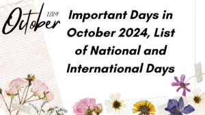 Important Days in October 2024